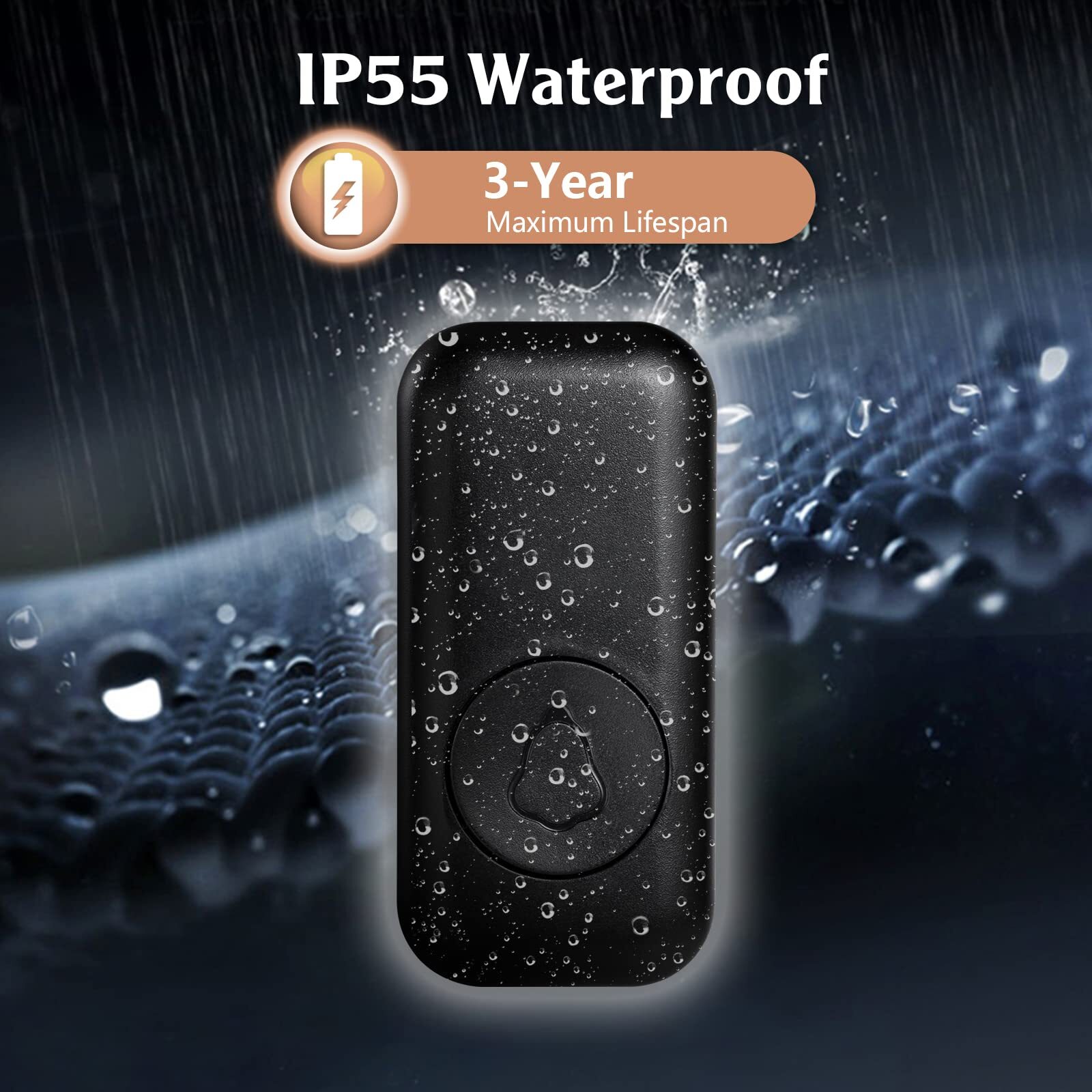 1000FT Wireless Doorbell Waterproof 2 Plugin Receiver Adjustable Volume 60 Chime