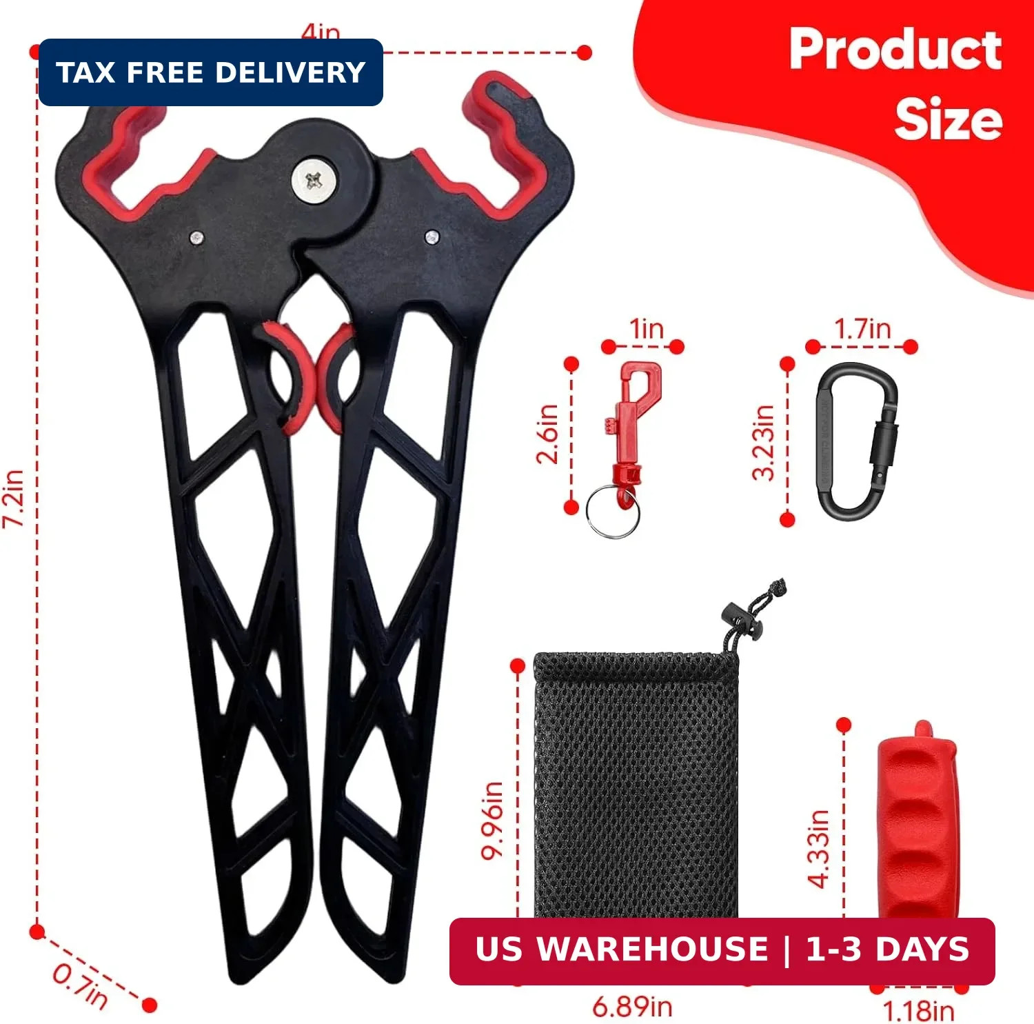 Foldable Compound Bow Stand Kit - Scissor Style Archery Kickstand with Silicone