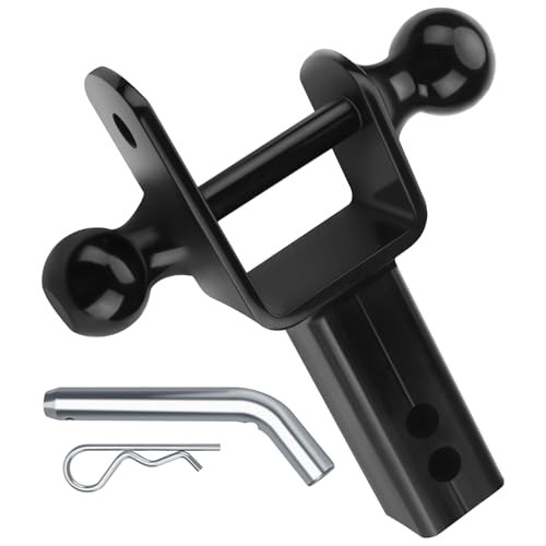 ATV/UTV Dual Ball Trailer Hitch Receiver Hitch Towing Ball Mounts 5000 LBS GTW
