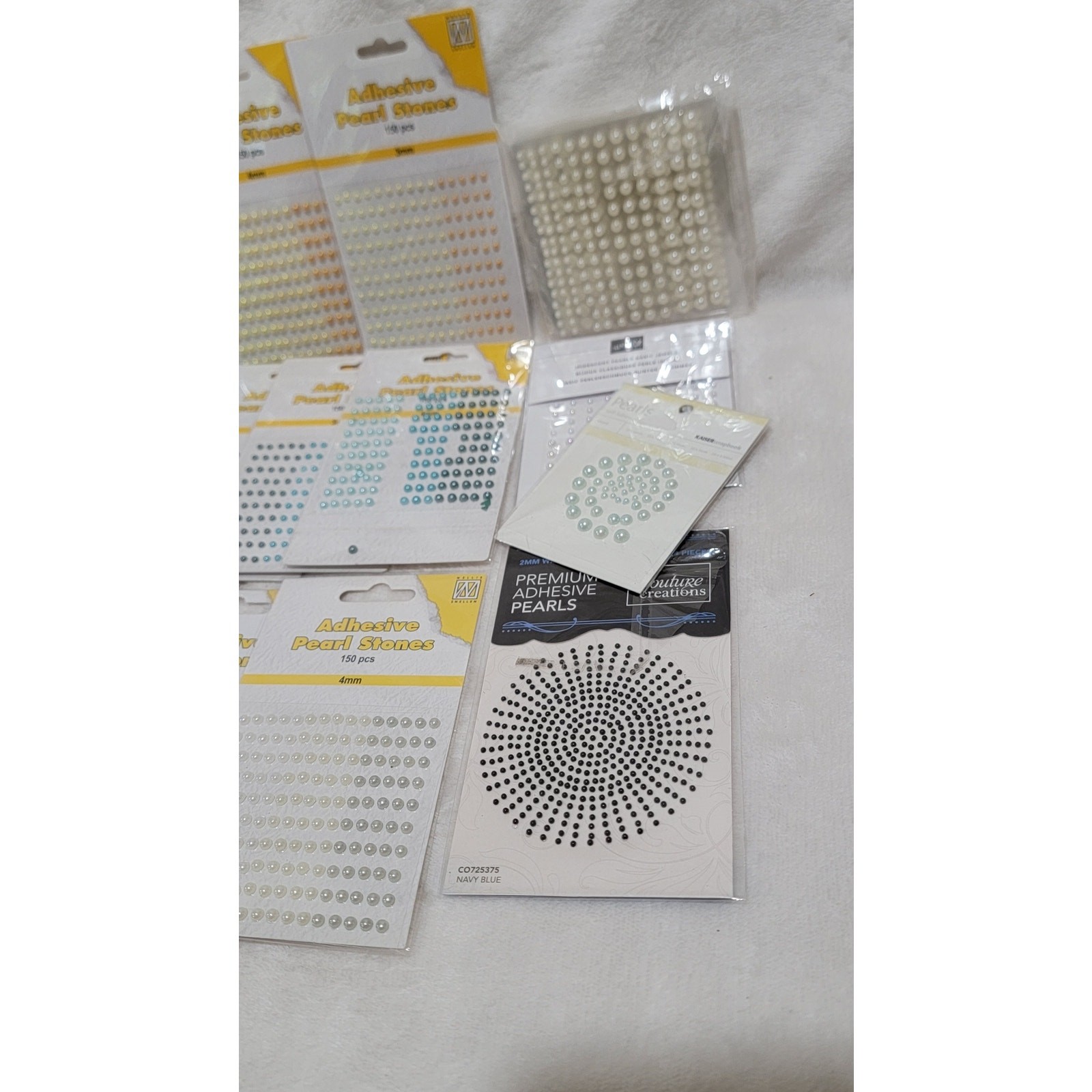 Adhesive Pearl Stones 17 pack Crafters BUNDLE