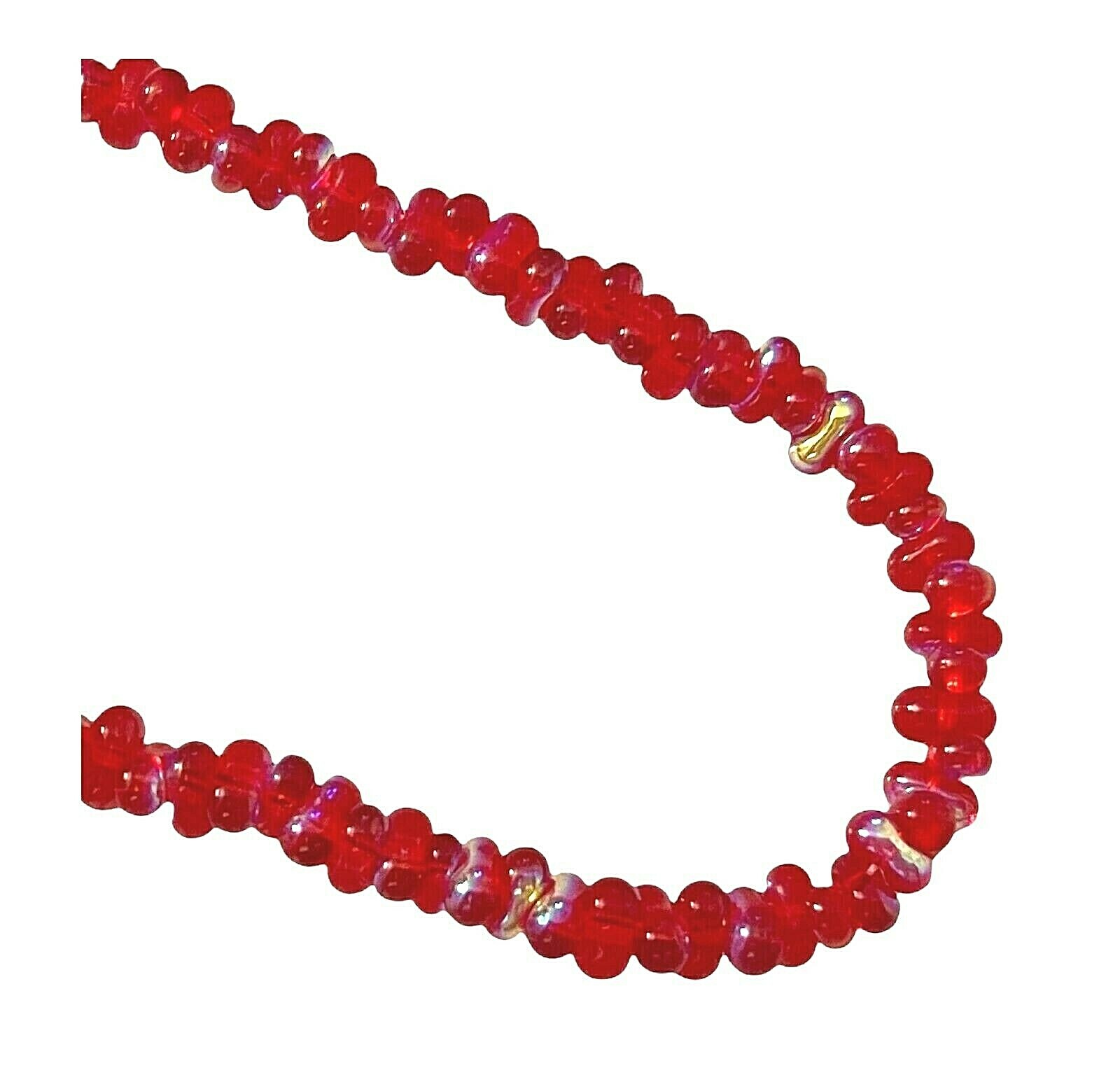 170 Red AB 6mm Farfalle Butterfly Wing Peanut Czech Glass Seed Beads