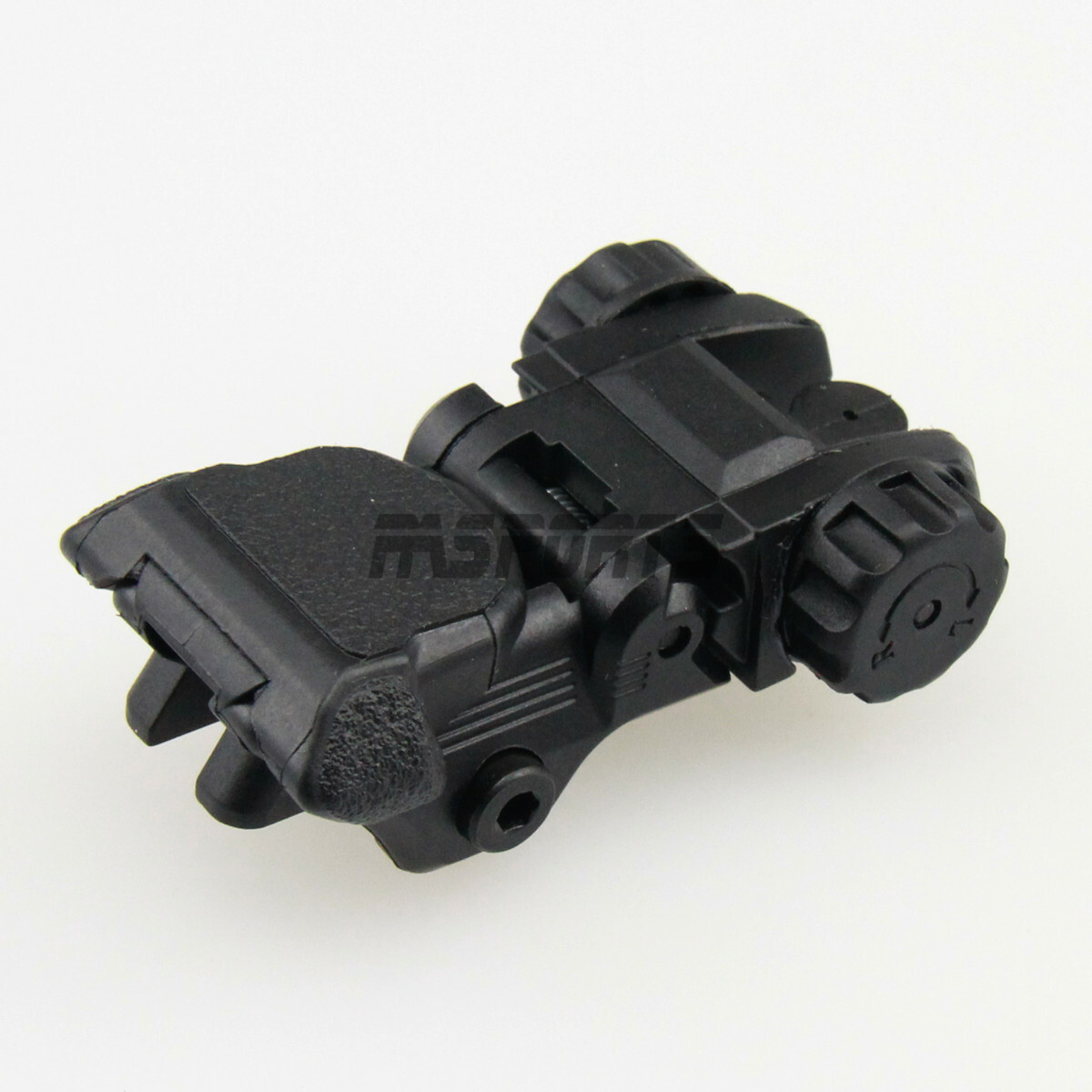 BLACK Polymer Flip Up Folding Auto Deploy Rear BUIS Back Up Sight