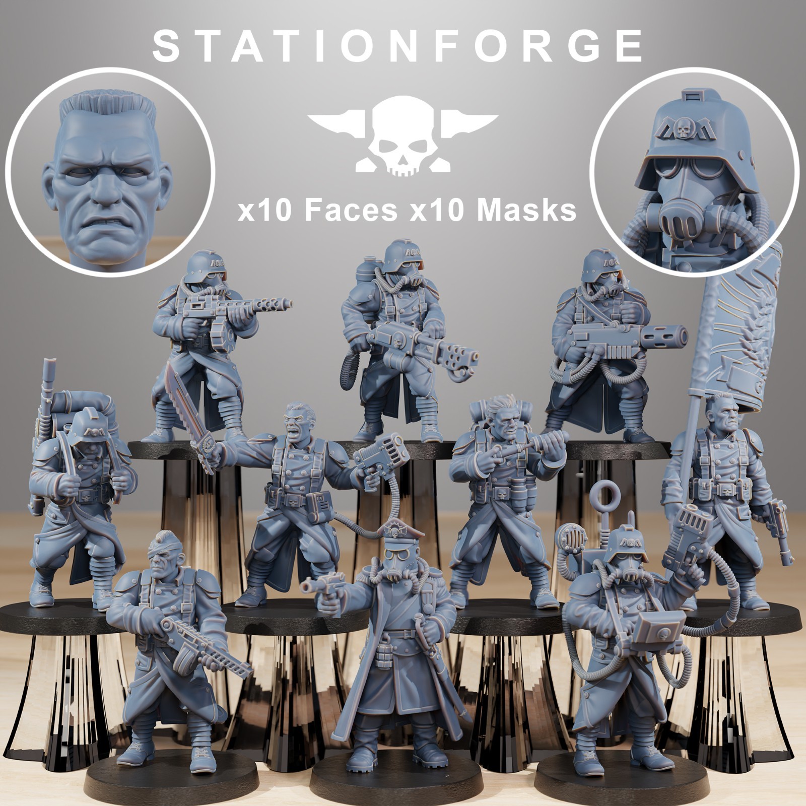 GrimGuard Combatants Squad | Station Forge | Licensed 3D Printed Miniatures