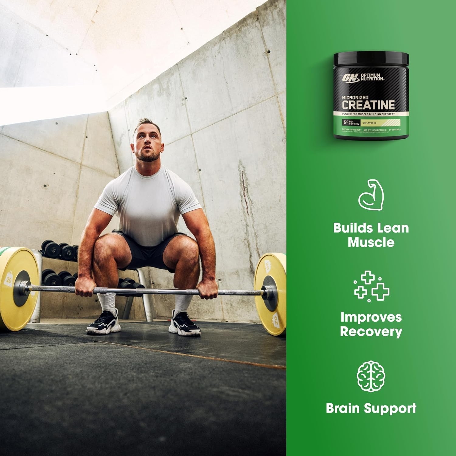 Micronized Creatine Monohydrate Powder, 5g/Serv, Banned Substance Tested