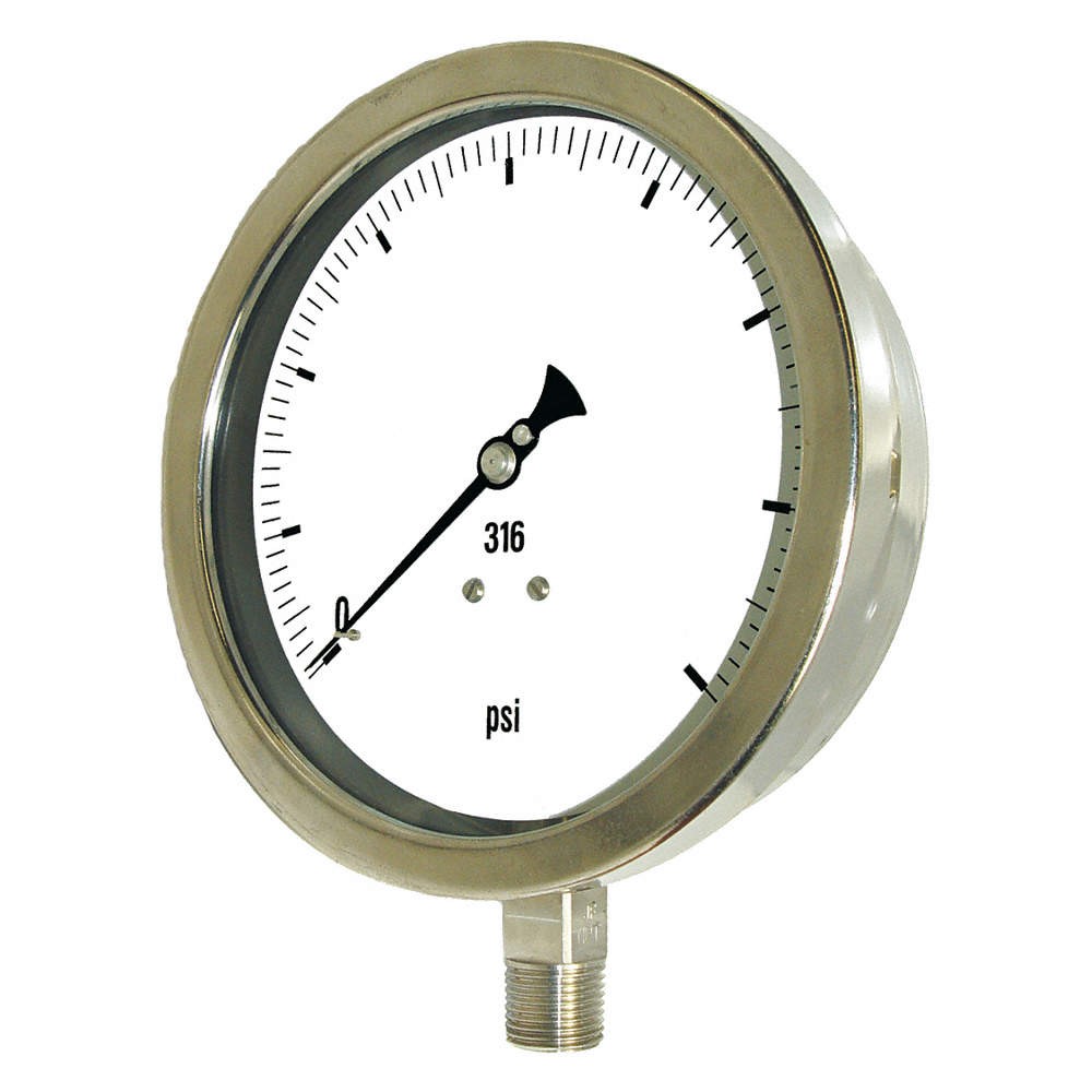 PIC GAUGES 6001-4LA Vacuum Gauge,Heavy Duty,6 In,30-0 Hg 20TX55
