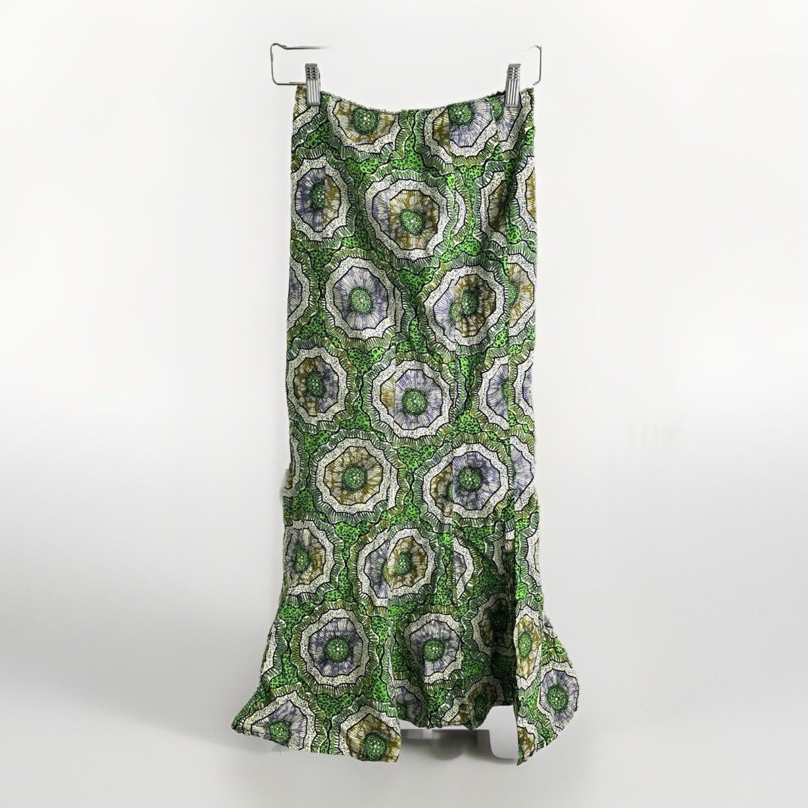African Wax Fabric Ankara Skirt Long No Size Check Measurements Multicolor