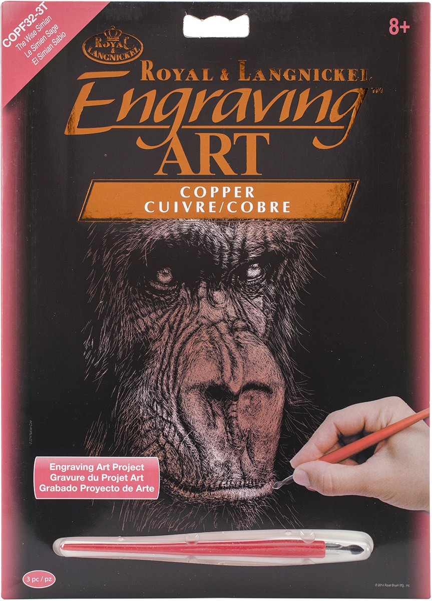 Copper Foil Engraving Art Kit 8"X10" The Wise Simian