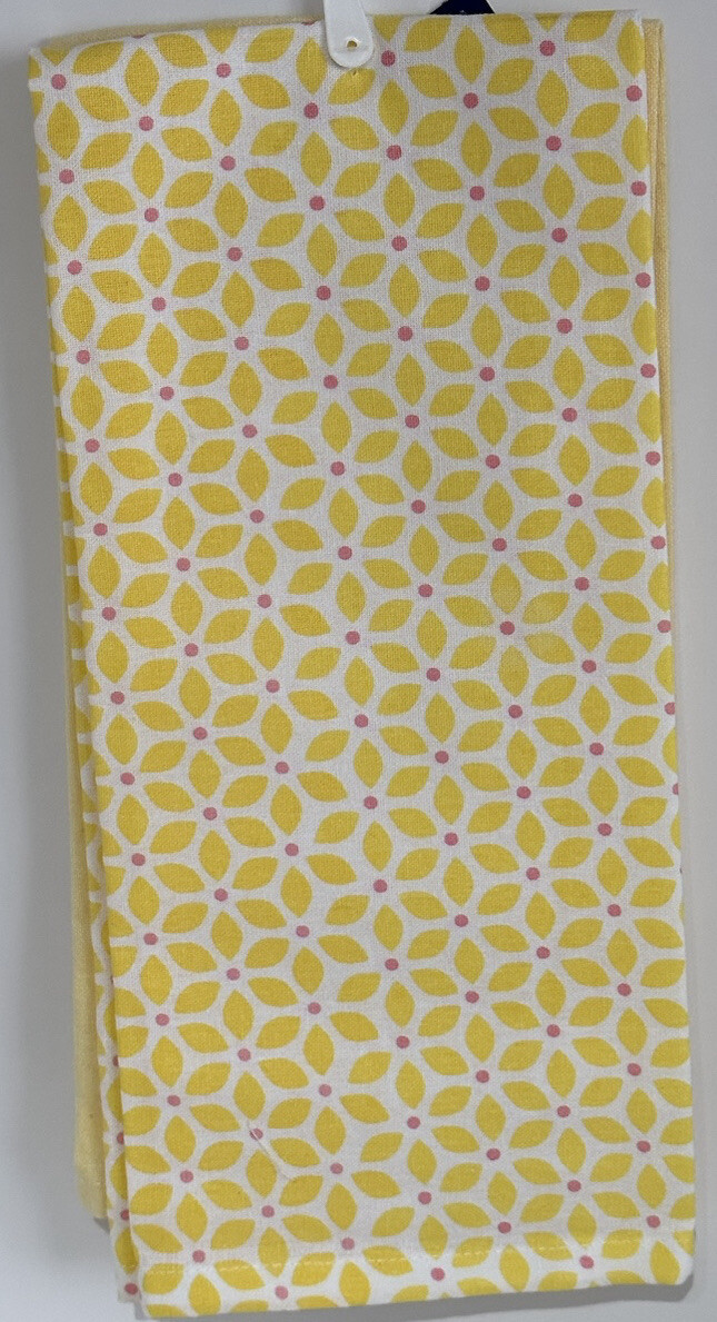 Set of 2 Llama Easter yellow Kitchen tea hand towels cotton cute whimsy Spring