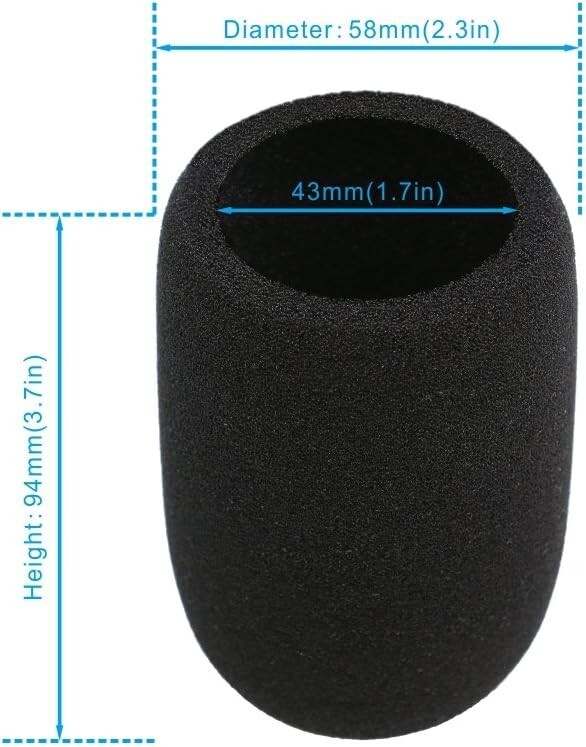 SUNMON Windscreen Foam Cover, Windscreen Pop Filter for Audio-Technica AT2020 Co