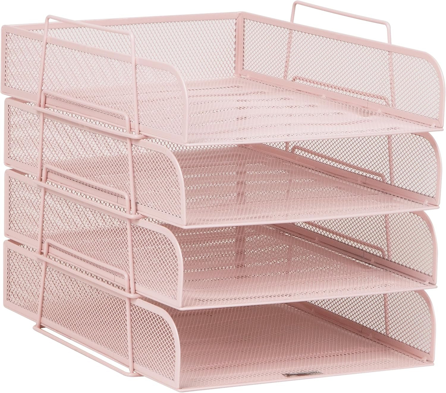 Stackable Paper Tray, Desktop Organizer, File Storage, Office, Metal Mesh, 10.5"