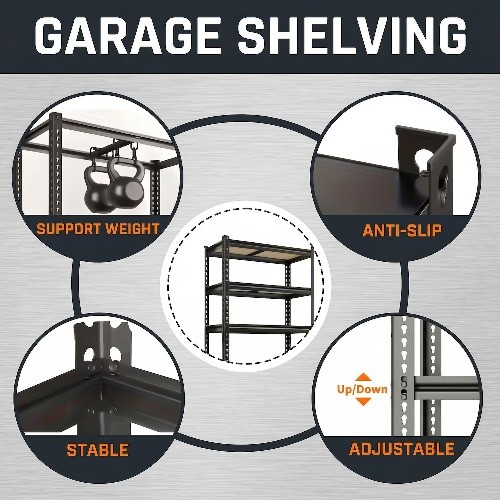 Heavy Duty Garage Shelving Unit, 2000 lbs Metal Storage Shelves