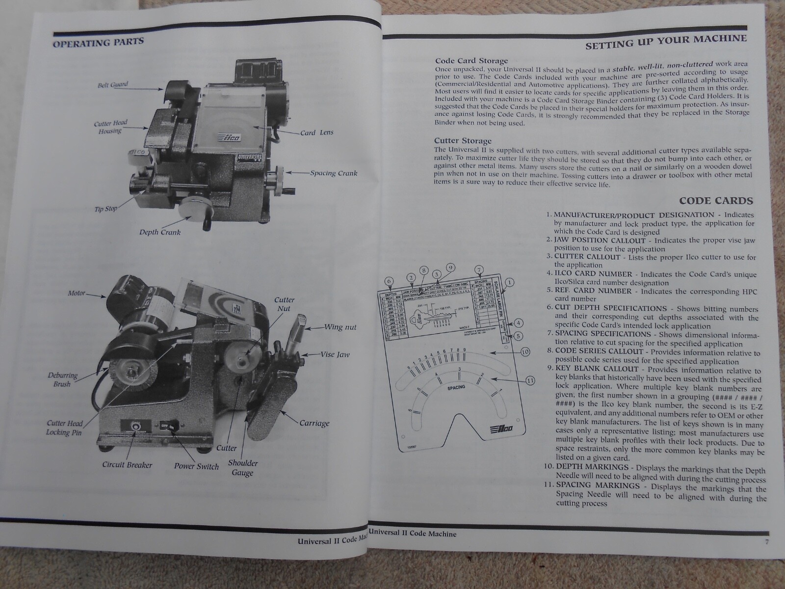 Key machine UNIVERSAL 11 Operation Manual