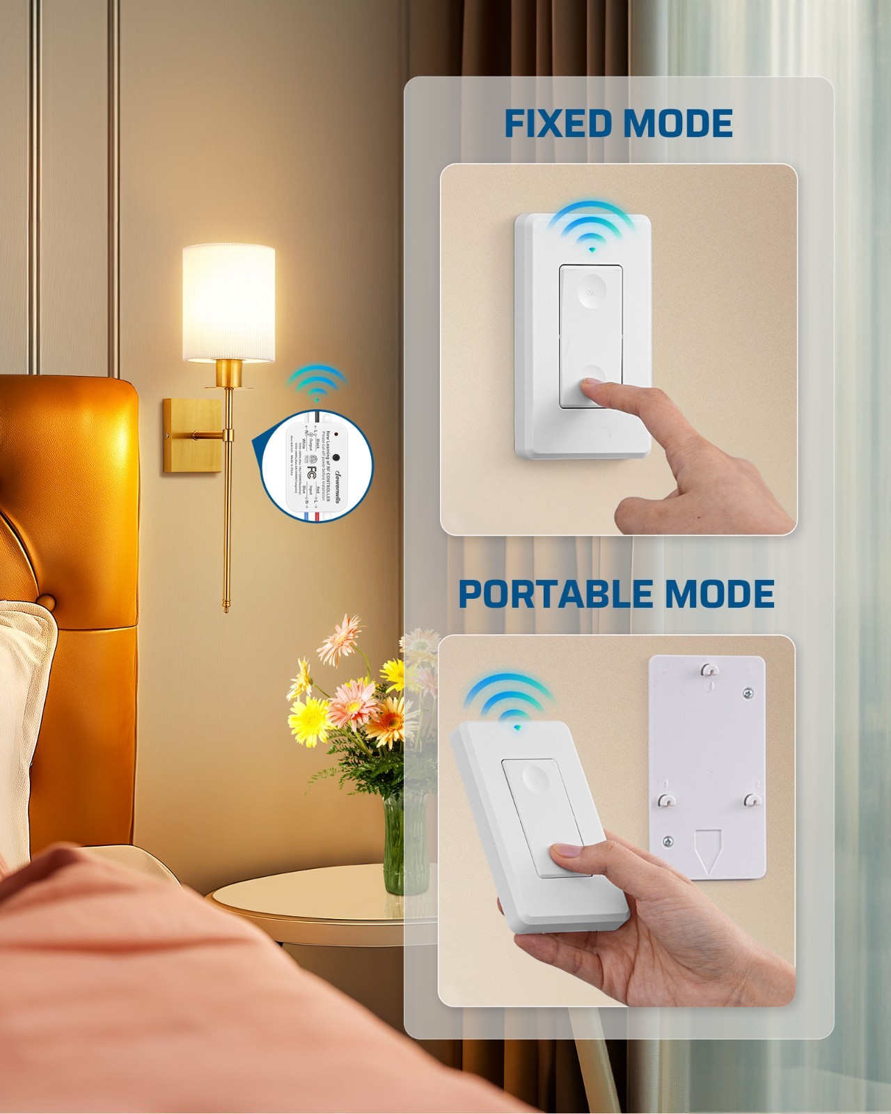 DEWENWILS Wireless Remote Light Switch, No WiFi, 100 Ft RF Range, Programmable