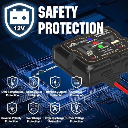 MPPT Solar Charge Controller 10A 12V, Waterproof Intelligent Portable
