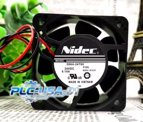 1PCS New Nidec D06A-24TS5 2-pin Fuji inverter cooling fan 24V 0.09A 60 * 25MM
