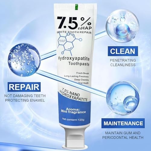 7.5% Hydroxyapatite Toothpaste for Advanced Enamel Protection, Appropriate for S
