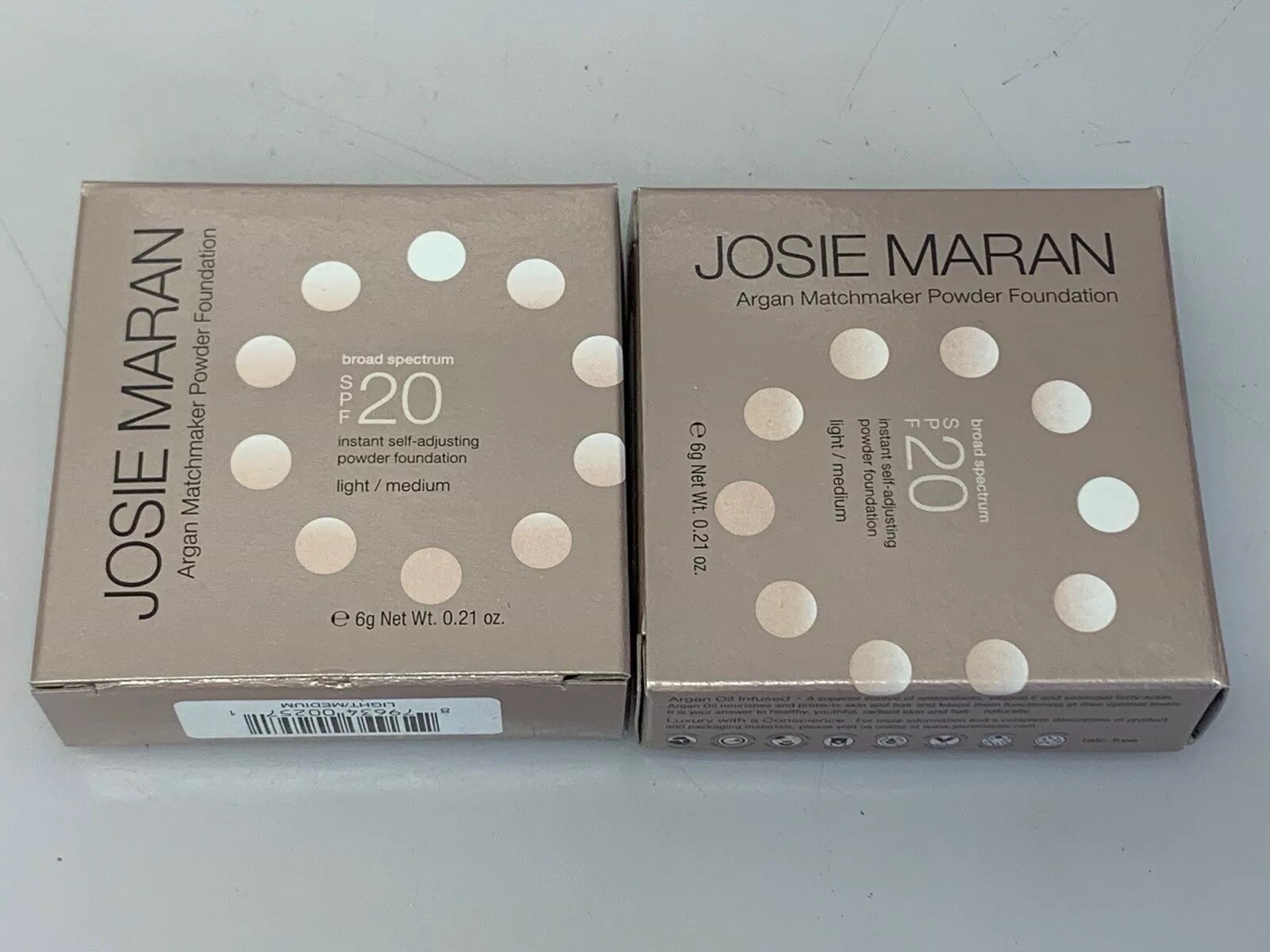 Josie Maran Argan Matchmaker Powder Foundation (Light/Medium) Lot Of 2