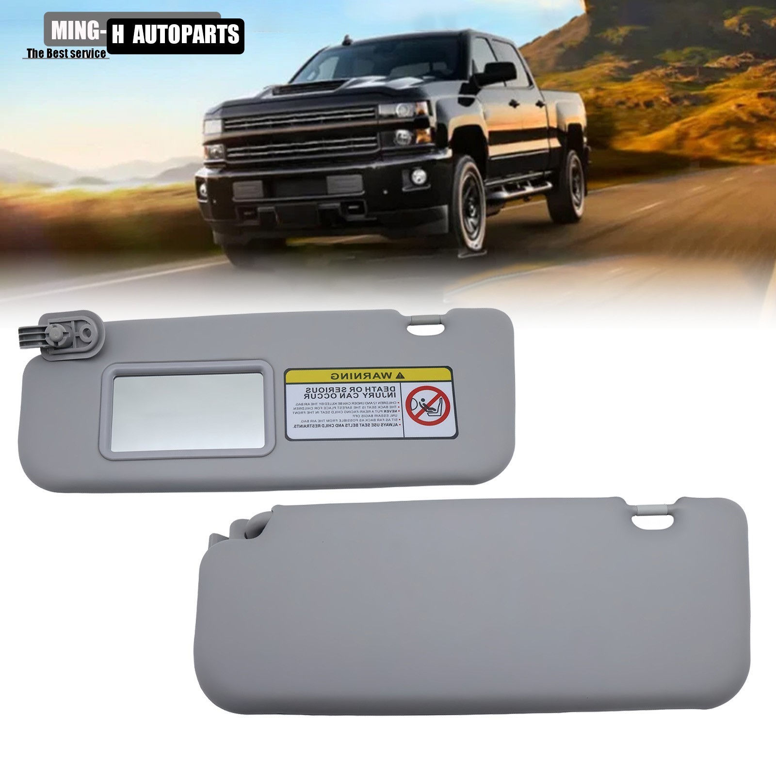 New Pair Sun Visor for Hyundai Accent 1E 2011-2015 Gray Left Right 852201R000
