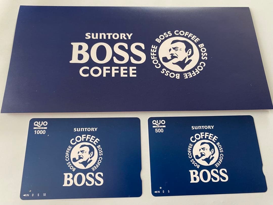 Suntory BOSS Coffee QUO Card Used 1000¥ 500¥ Original Design Japan Collectible