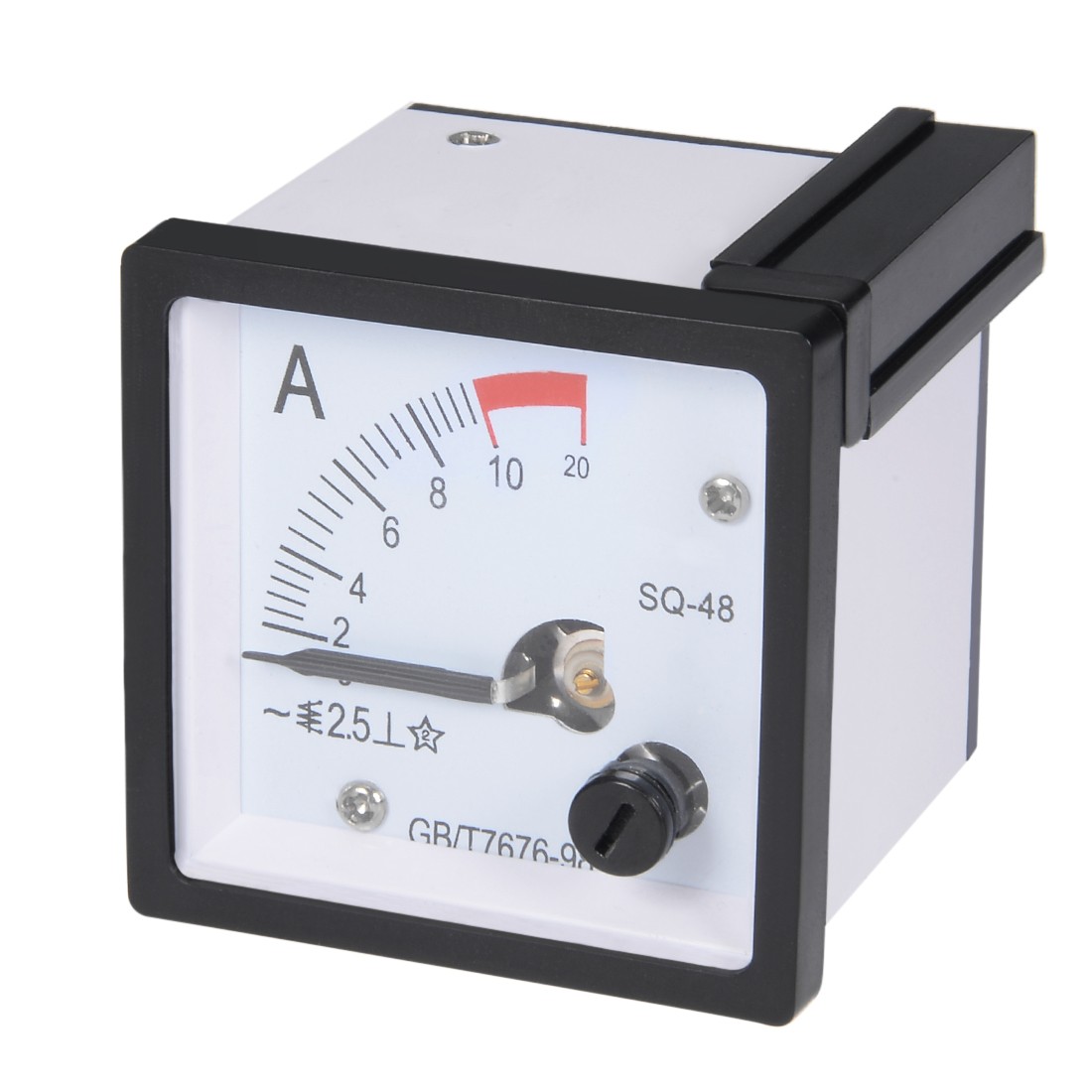 AC 0-10A Analog Panel Ammeter Gauge 20A Max Ampere Meter SQ-48 2.5 Error Margin