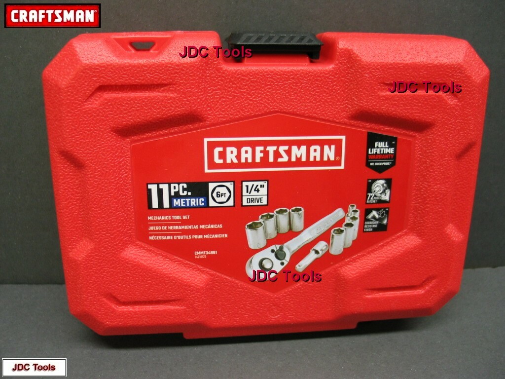 *EMPTY CASES* CRAFTSMAN 11pc STANDARD & 11pc METRIC 1/4 DRIVE RATCHET SOCKET SET