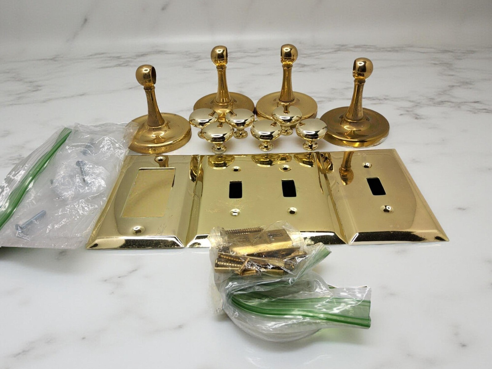 R. Christensen Set of Vintage Solid Brass Bathroom Hardware