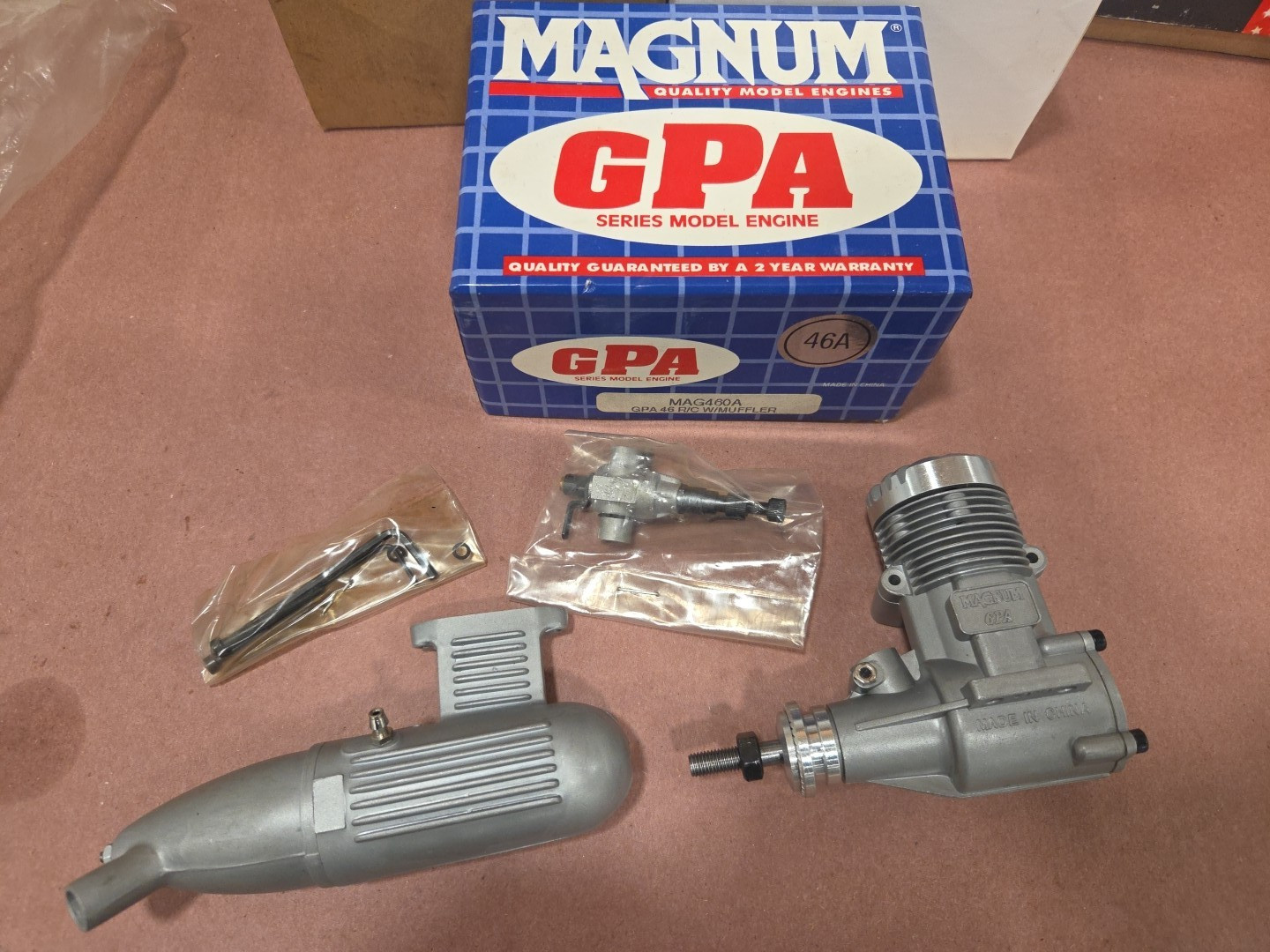 Magnum GPA 46 A R/C Model Airplane Glow Engine With Muffler NIB