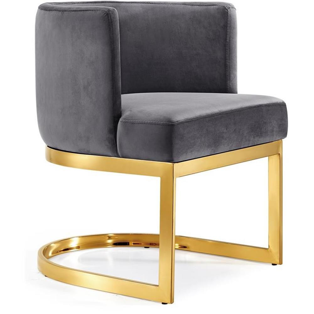 Maklaine Modern Velvet Dining Chair in Grey