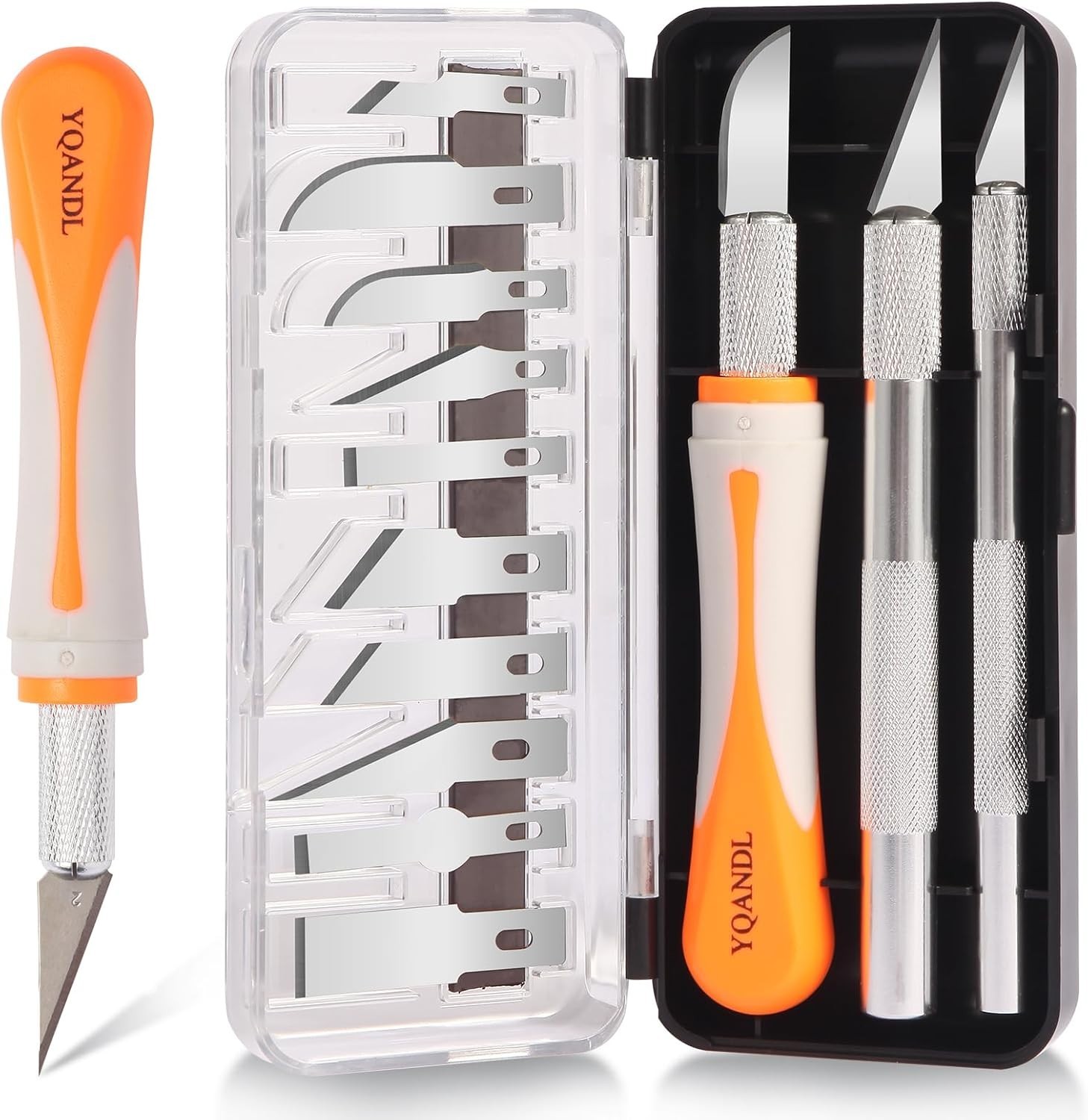 16-Piece Exacto Knife Set: 3 Hobby Knives &13 Industrial-Grade SK5 Steel Blades