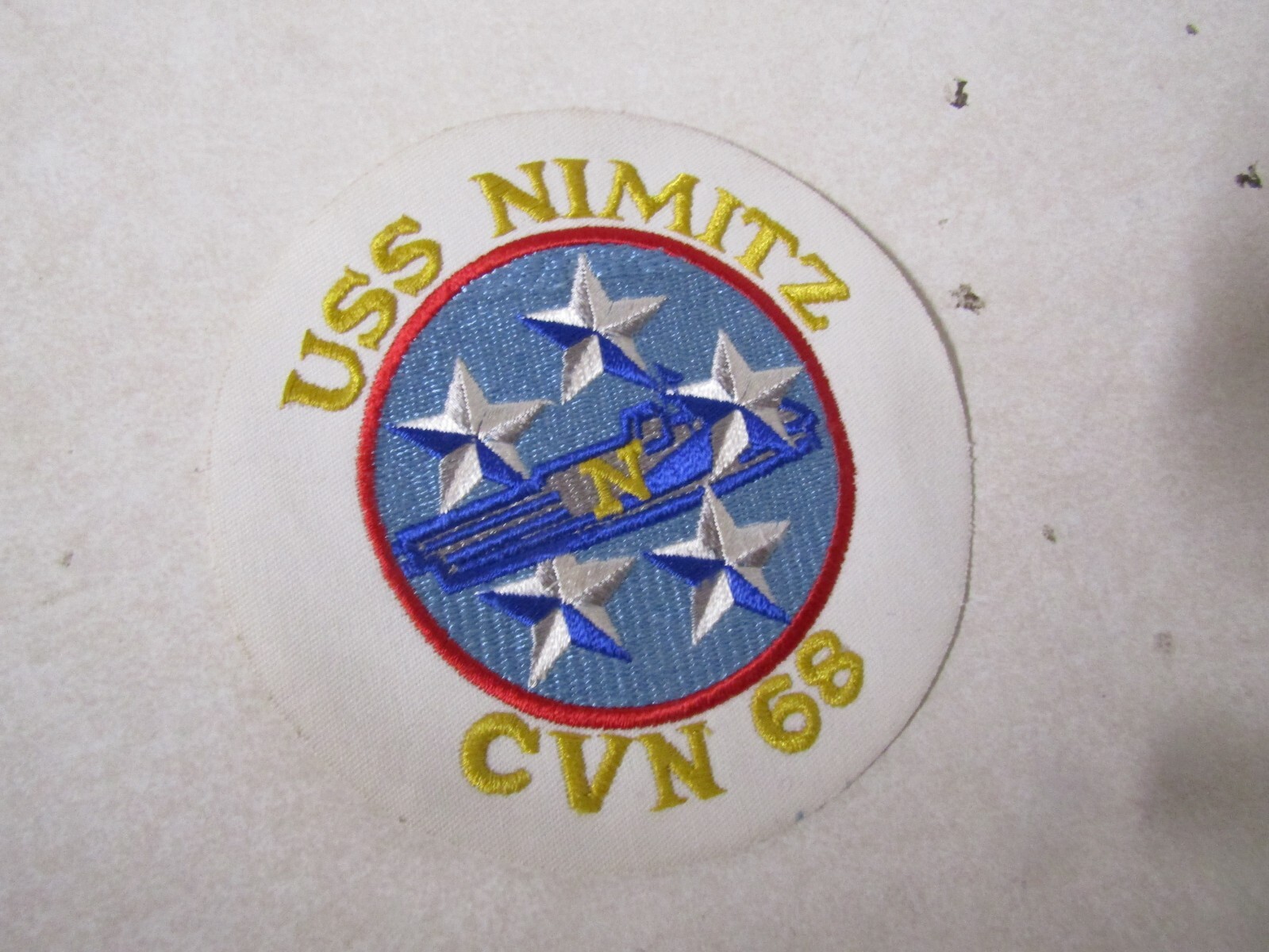 MILITARY PATCH SEW ON OLDER USS NIMITZ CVN 68 LARGE 5 INCHES