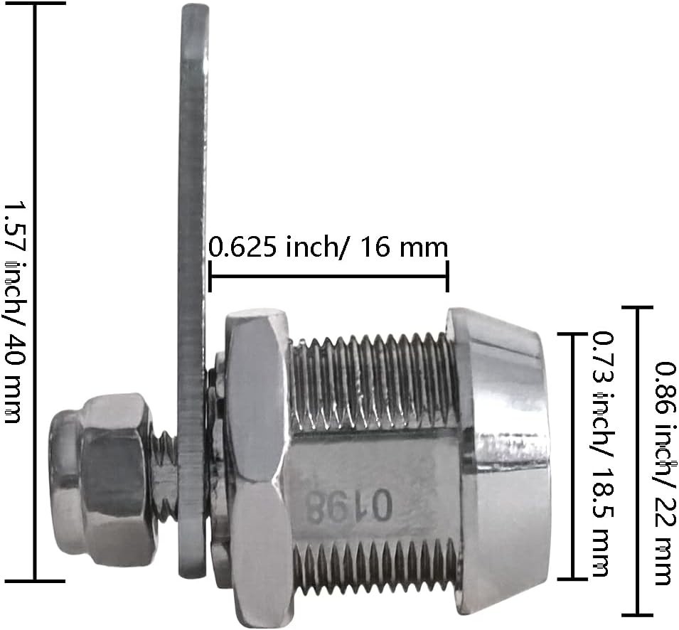 Secure Your Essentials with 2 Pack Waterproof Tubular Cam Locks - 5/8