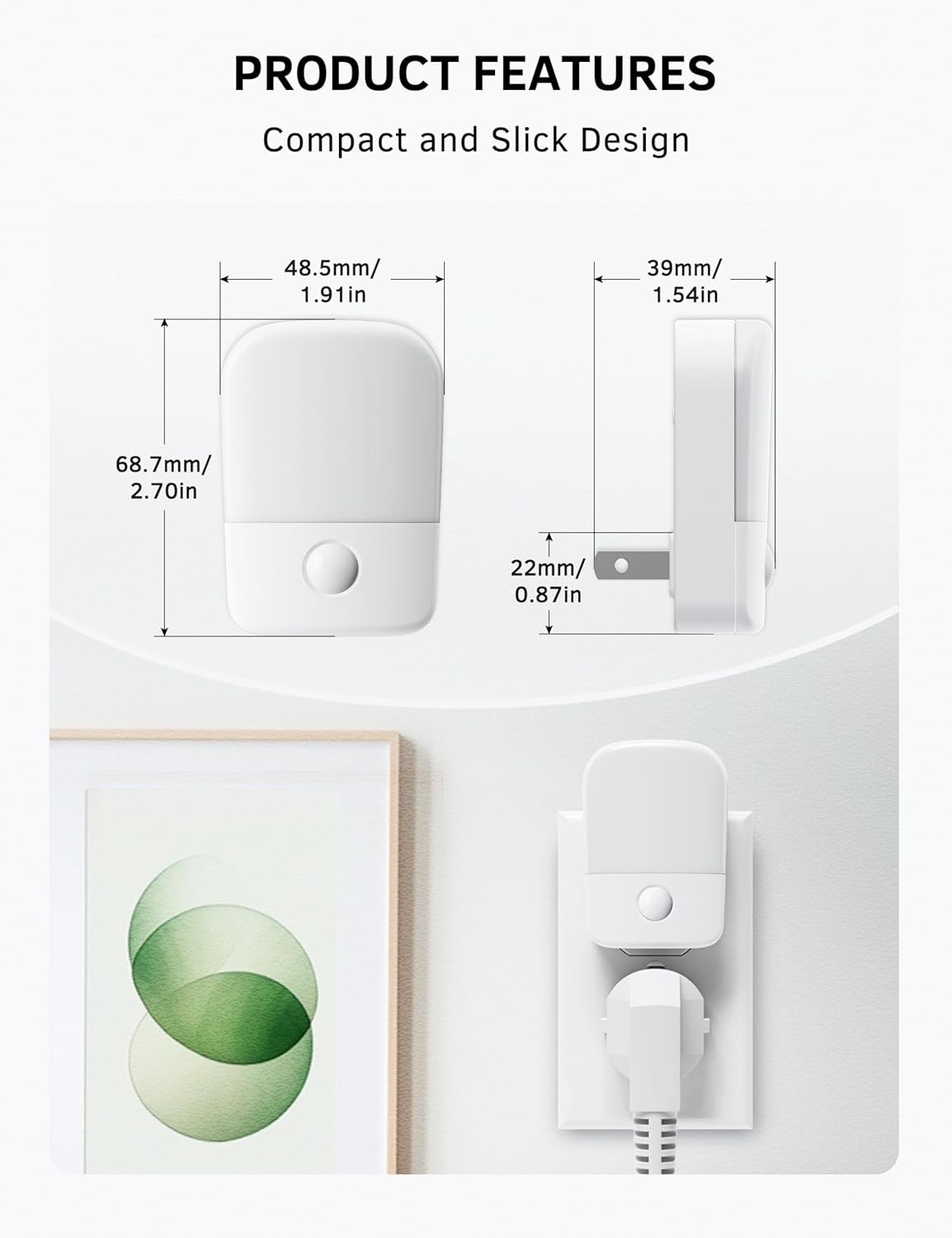 Night Lights Plug into Wall[2 Pack], Light with Dusk 2 Pack, Soft White
