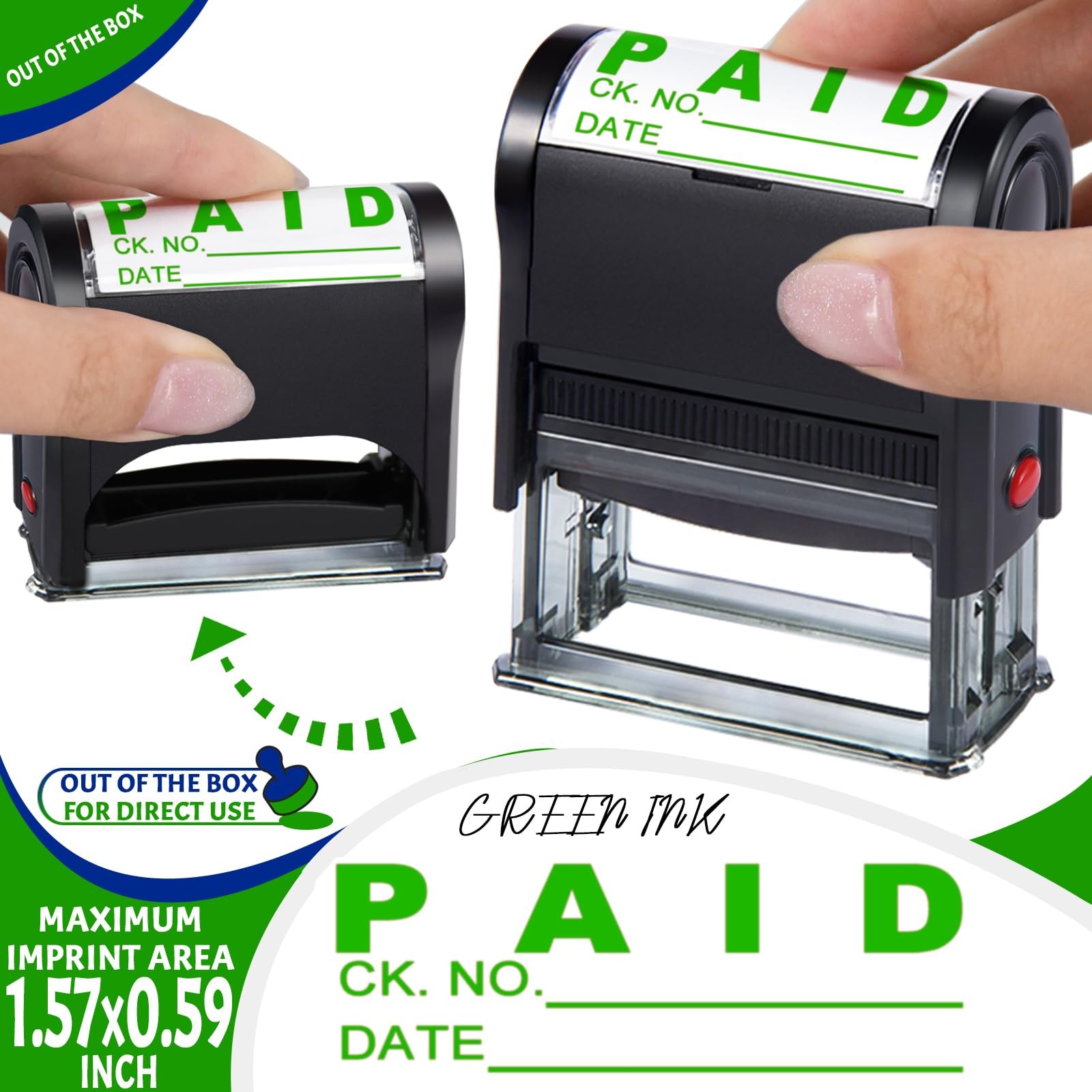 Paid Stamps Office Stamps Inking Personalized for Business Supplies Custom Bu...