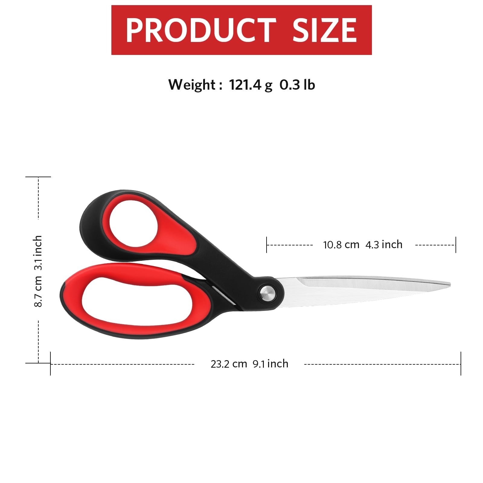 Asdirne True Left Handed Sewing Scissors, Heavy Duty Multi-Purpose Tailor Sci...