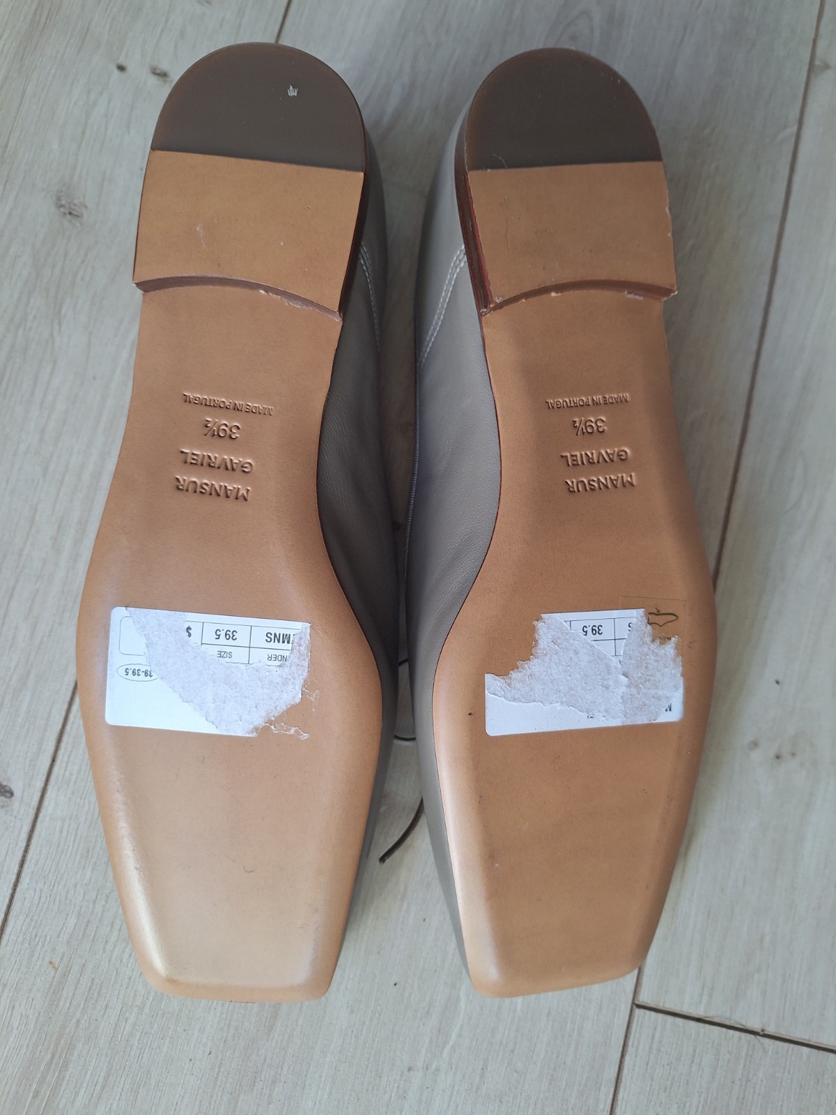 Mansur Gavriel Taupe Square Toe Ballerina Size 39.5