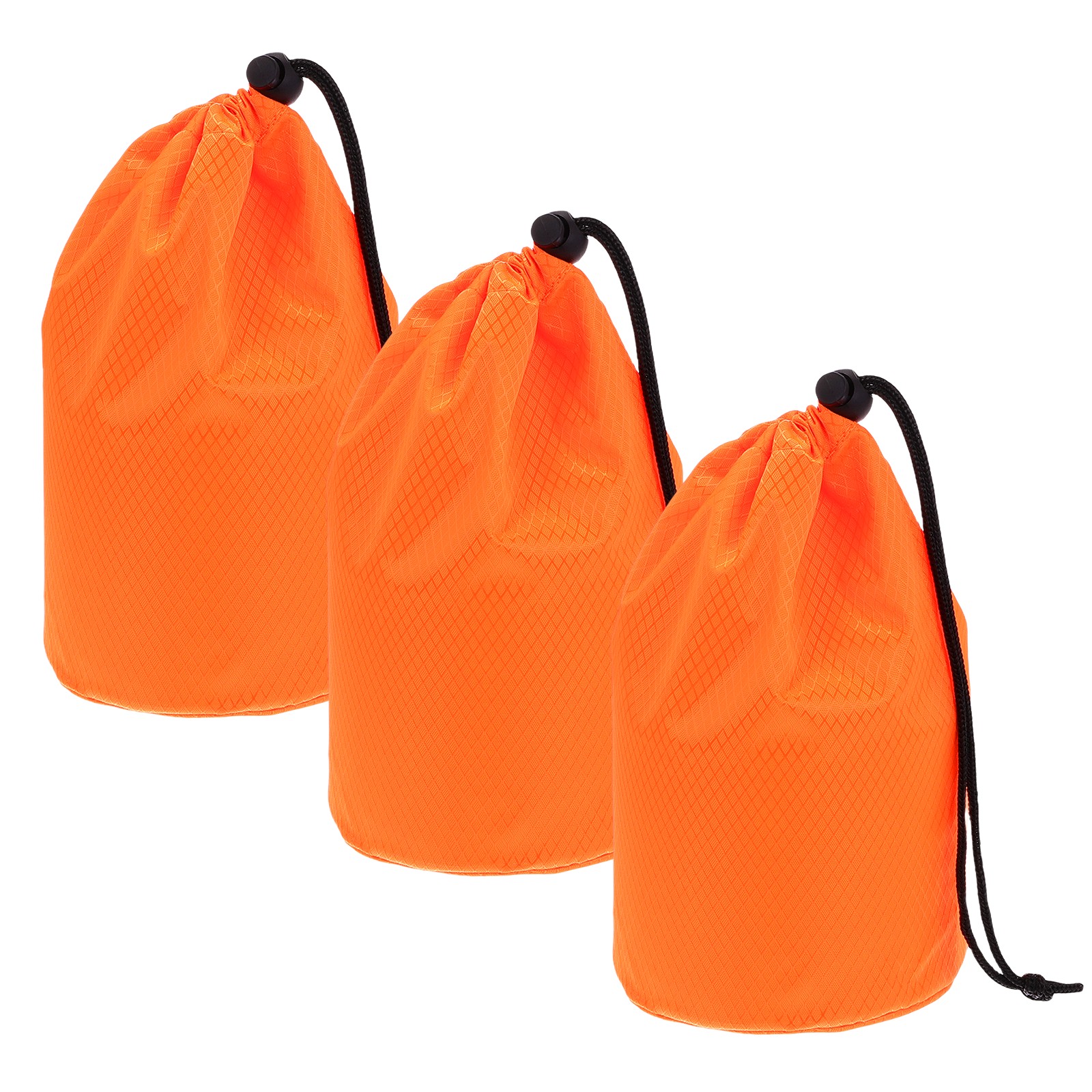 Drawstring Bag, Storage Bags for Backpacking, 4x8 Inch & 3 Pack & Orange