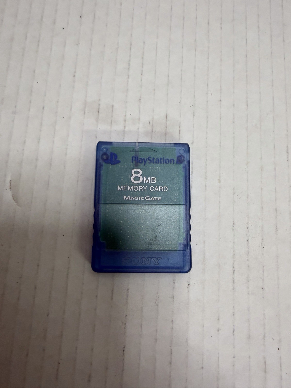 Blue Transparent Sony PlayStation Two PS2 MagicGate 8MB Memory Card Tested Works