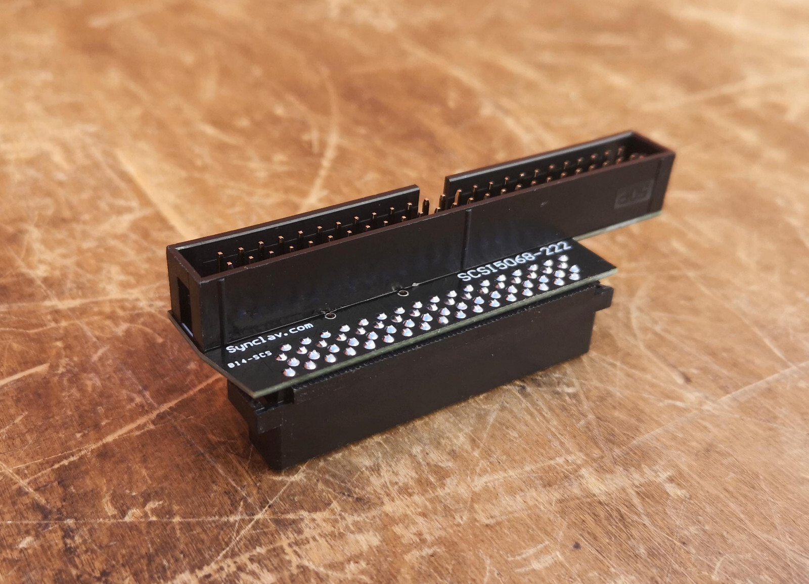 Synclavier 68-pin Mini-Centronics MD68M to 50-pin Male SCSI Winchester Adapter
