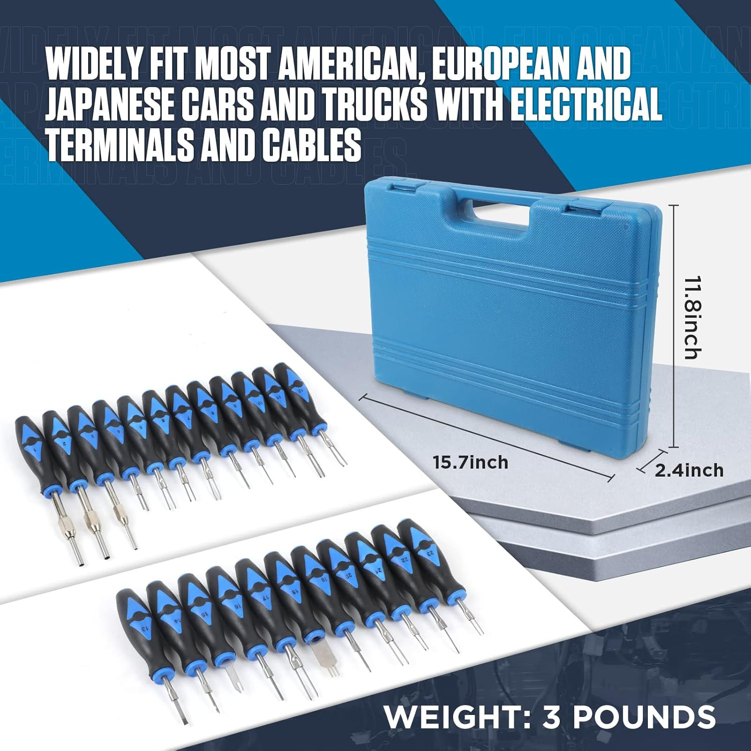 Terminal Removal Tool Kit 23PCS Terminal Ejector Kit Non-Damage Wiring Harness D