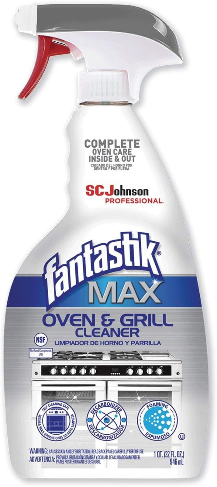 Fantastik Max Oven & Grill Cleaner Spray, Cleans inside and Out, 32 Fl Oz