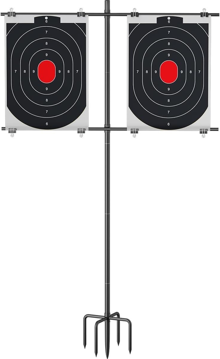 Adjustable Shooting Target Stand with 5-Prong Base, Portable Target Steel Holder