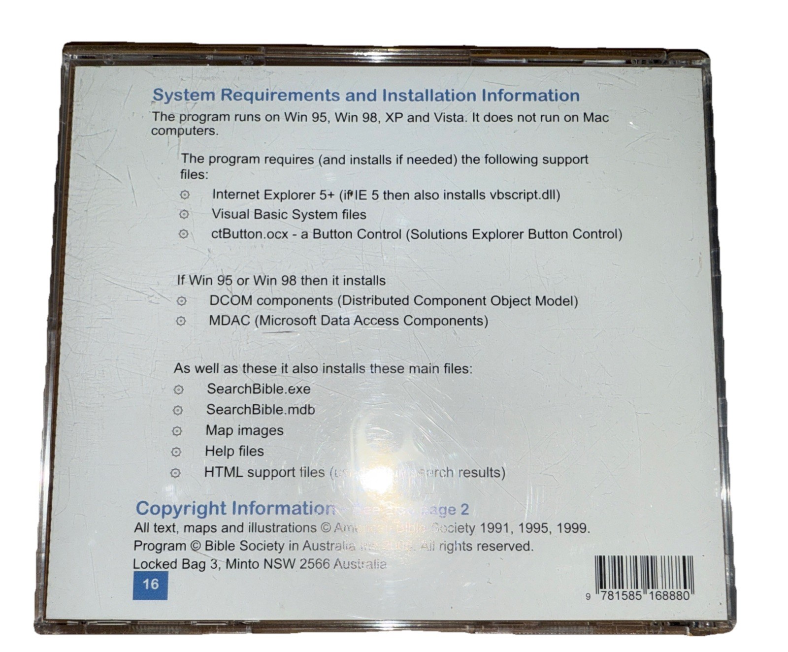 Searchable Bible contemporary English version user’s guide CD