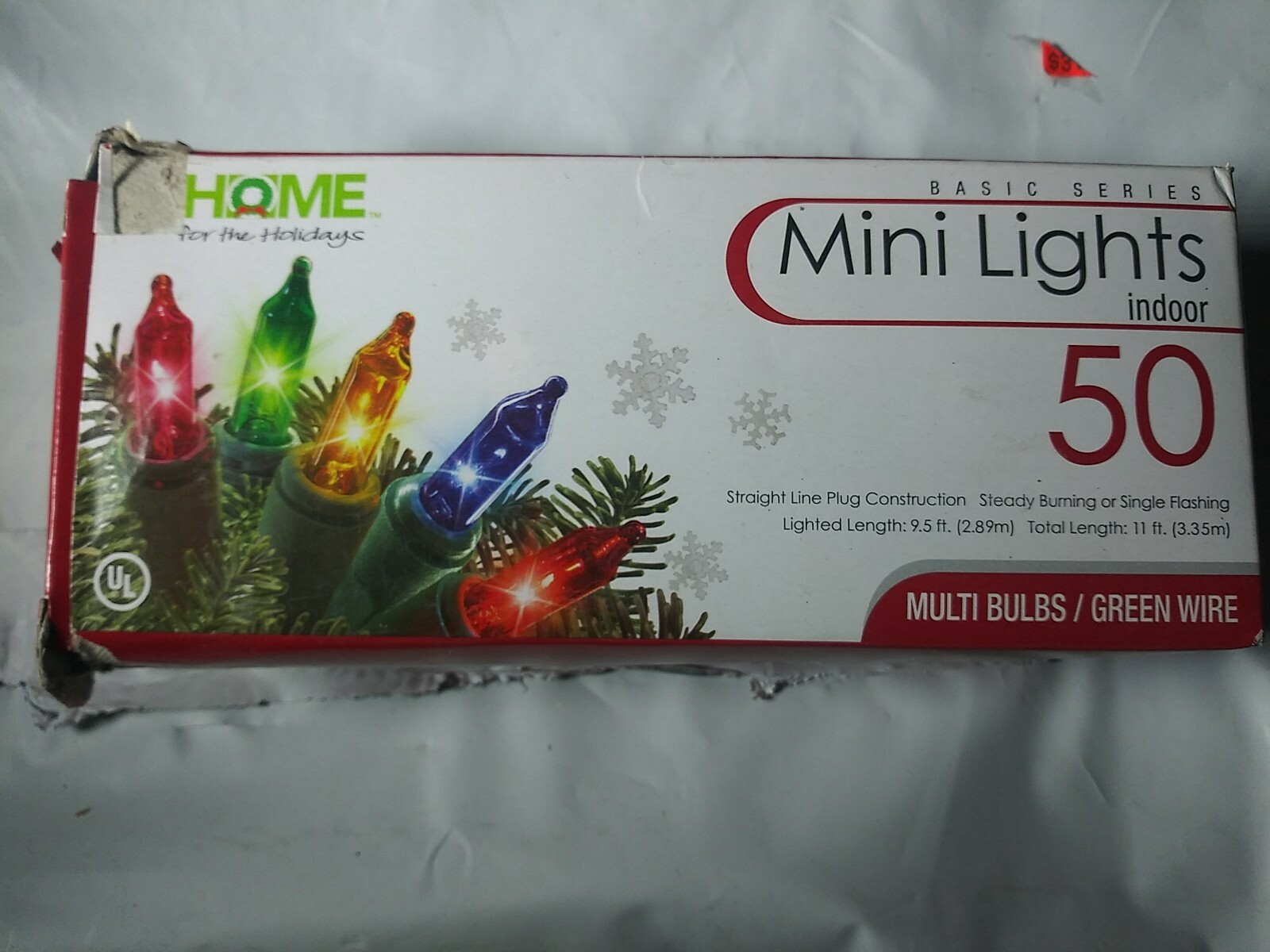 50 Ct Multi-Color Mini Light Set by Home For the Holiday. 9.5 ft Long