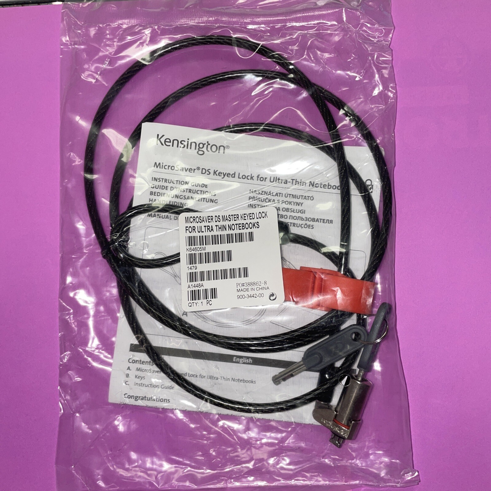 NEW Kensington MICROSAVER DS MASTER KEYED LOCK for NOTEBOOK K64605M