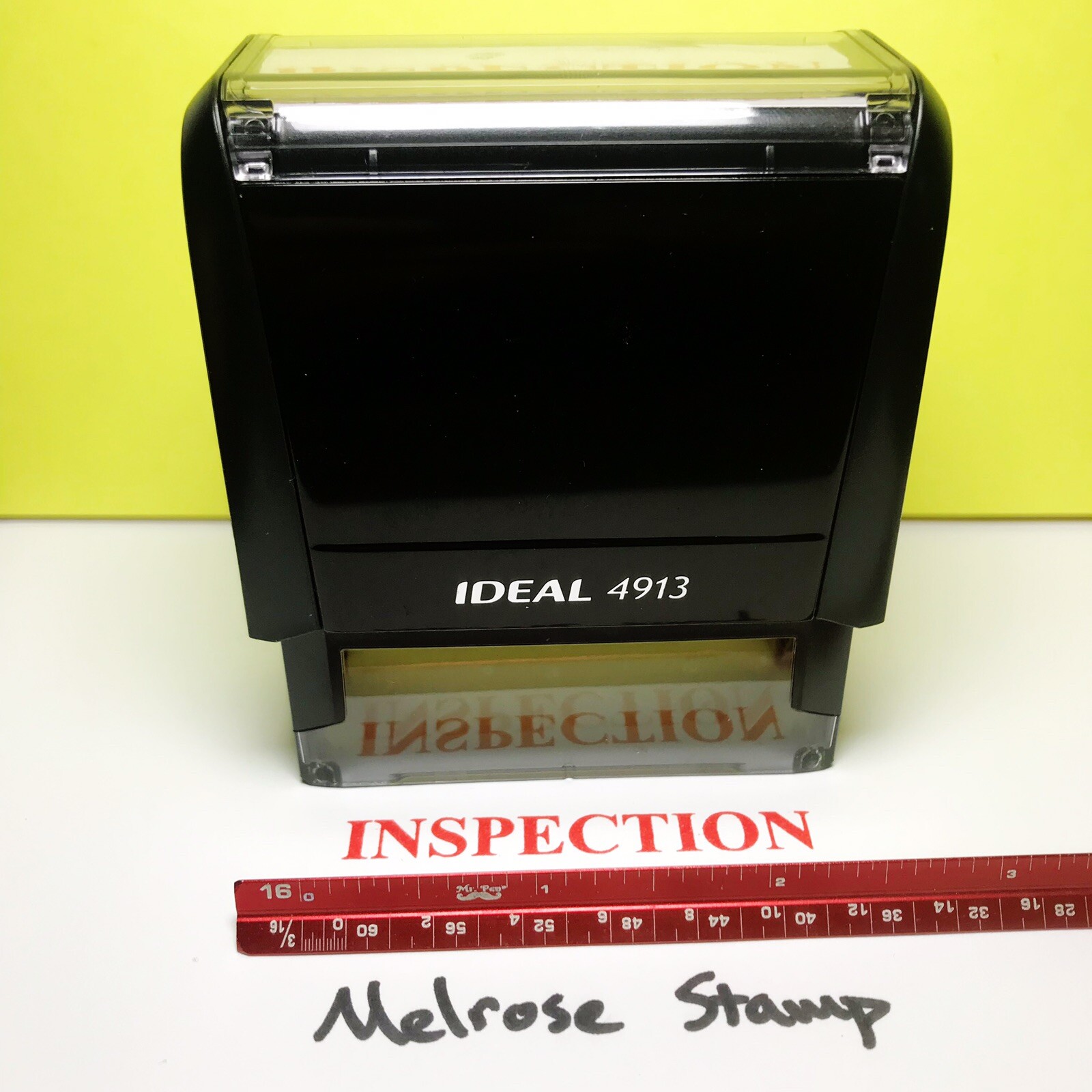 Inspection Rubber Stamp Red Ink Self Inking Ideal 4913