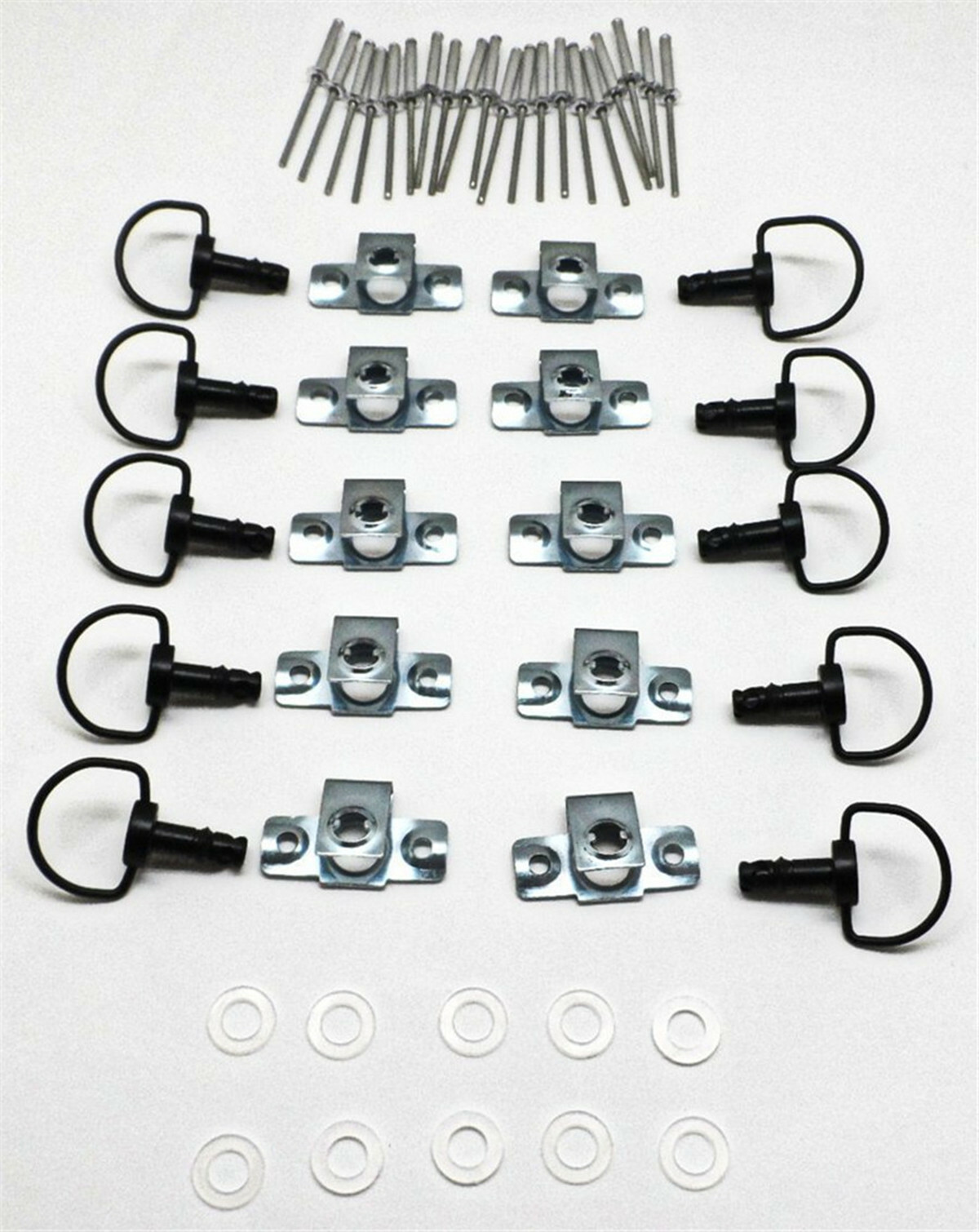 Fairing Quick Release Clip D-Ring Race Fasteners 1/4 Turn Dzus 17MM 10Pack Black