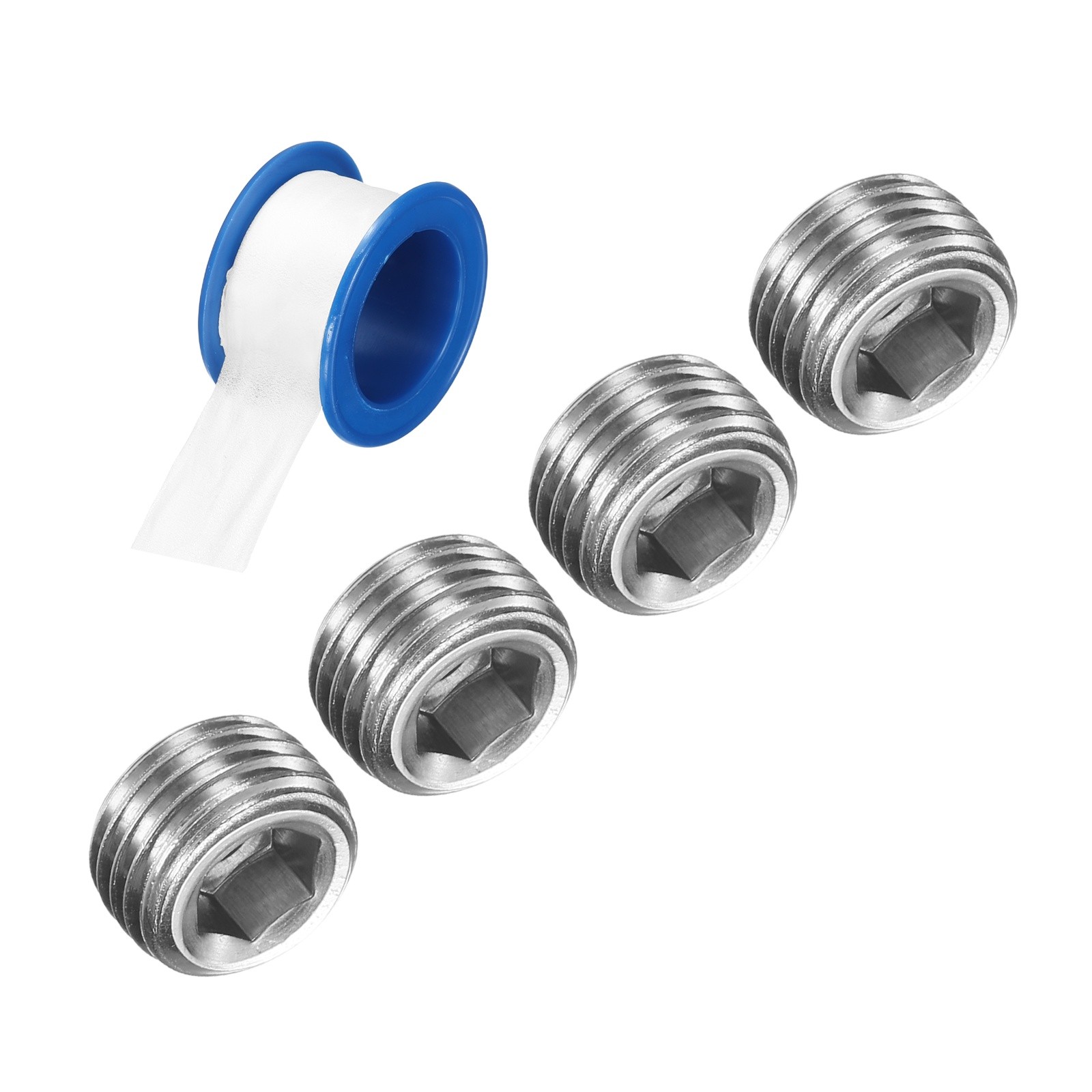 4Pcs M10x1x10 304 Stainless Steel Male Thread Internal Hex Pipe Plug Fitting