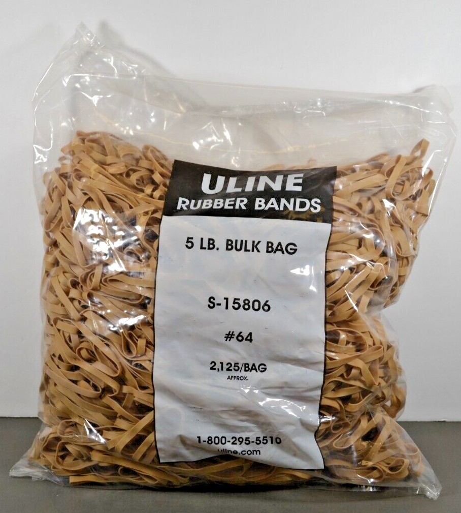 ULINE S-15806 Rubber Bands 5 LB Bulk Bag Approximately 2125 per bag CHF