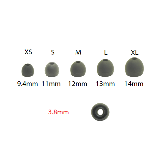 6 Pair silicone rubber earphone tips Treblab replacement earphone tips earbuds