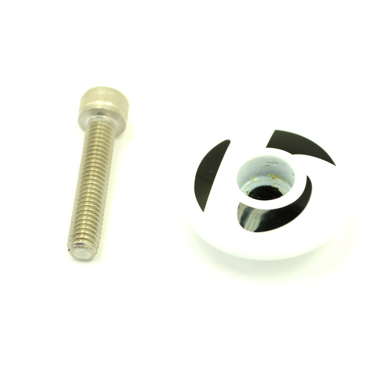 GWH Industries 1-1/8'' Headset Star Nut & Top Cap Assembly White